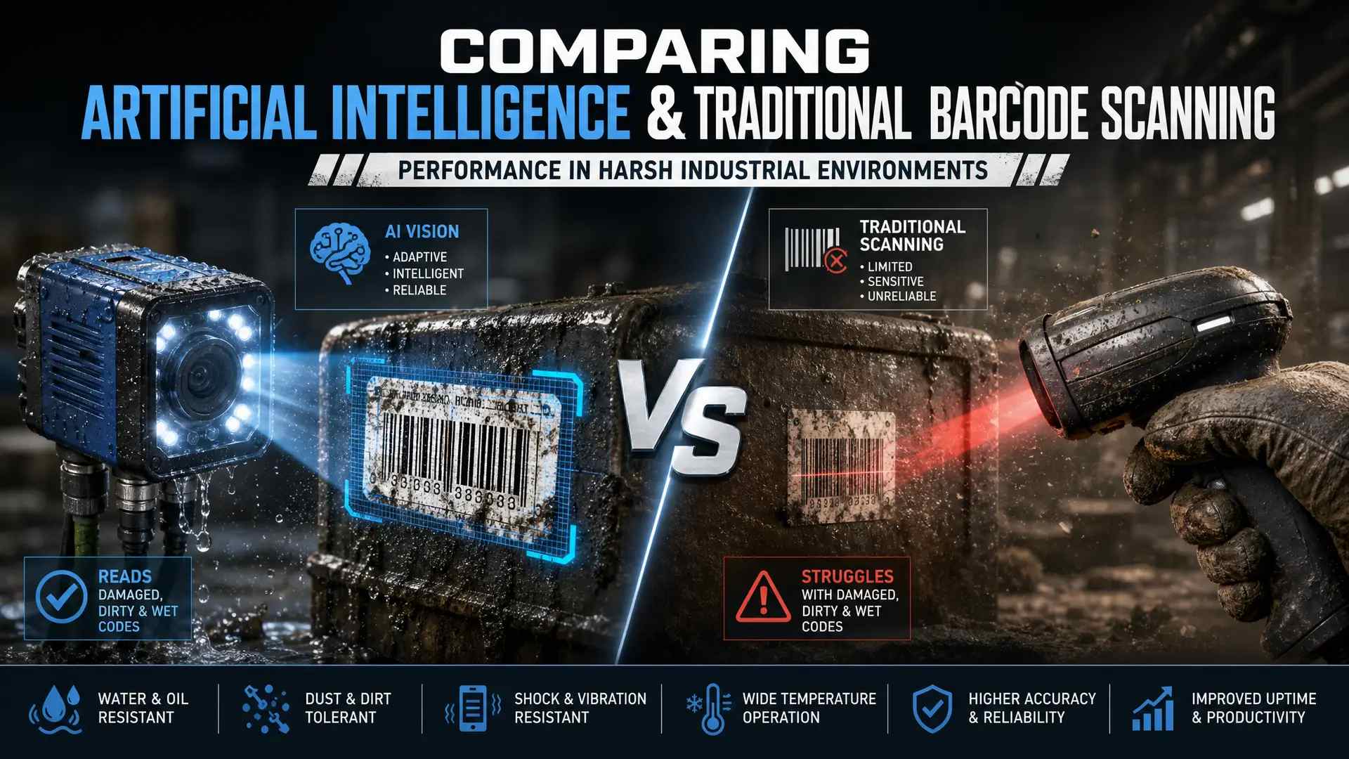 Comparing AI and Traditional Barcode Scanning in Harsh Industrial Environments